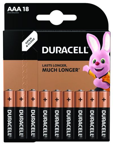 Неограничена мощност: Поръчайте 18 броя Duracell Basic LR03 AAA алкални батерии сега!