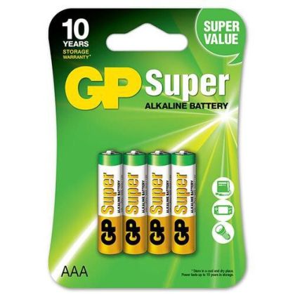 Оптимизирайте ежедневието си с 4 броя GP Super Alkaline LR03/AAA батерии, предлагани от BATERIIKI.COM!