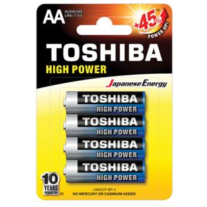 Алкални Батерии Toshiba High Power AA - Изключителна Издръжливост и Висока Енергийна Ефективност в Удобен Блистер от 4бр.