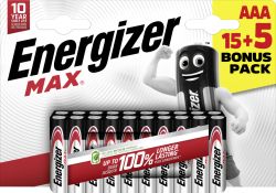 Батерии AAA Energizer Max Alkaline - Комплект от 20бр. (15+5 Безплатни) за Дълготрайна Мощност и Надеждност