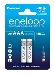 2 броя Акумулаторни Батерии Panasonic Eneloop BK-4MCDE AAA 800mAh – NiMH, готови за употреба