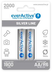 EverActive – 2бр. Акумулаторни Батерии AA R6 Ni-MH 2000 mAh, готови за употреба