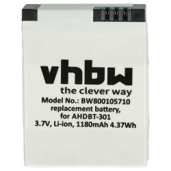 Батерия за GoPro Hero 3 / 3+ – 1180 mAh Li‑Po заместител на GoPro AHDBT‑201/301/302, 1ICP7/26/33-2, 601-00724-00ACHDHN-301