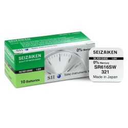 Сребърна Батерия SEIZAIKEN 321 / SEIKO SR616SW / SR65 – 1.55V – Оригинална от Япония