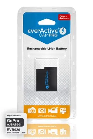 Батерия everActive CamPRO за GoPRO Hero 5 / 6 / 7 / 8 Li-ion Premium AABAT-001 / AHDBT-501 / AJBAT-001
