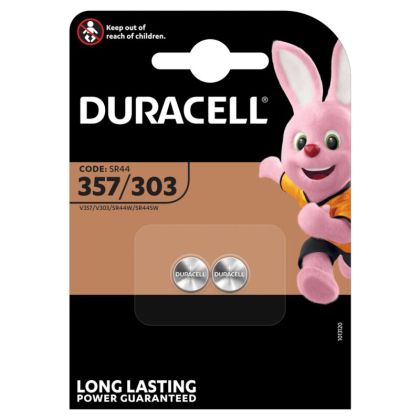 Никога не се притеснявайте за изтощена батерия с 2 броя мини Duracell 357-303 сребърни батерии - готови за действие винаги!