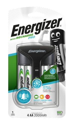 Energizer PRO зарядно + 4 x R6/AA 2000 mAh батерии
