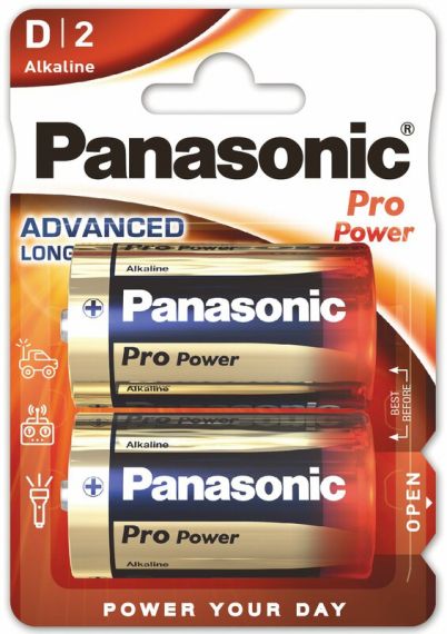 Никога не оставяйте енергията да спада - 2 бр. Panasonic Alkaline PRO Power LR20 D батерии