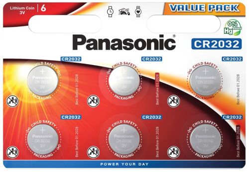 6 бр. Panasonic CR2032 мини литиеви батерии