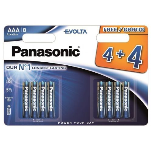 Никога повече няма да останете без енергия - 8 броя Panasonic Evolta LR03 / AAA батерии с най-дълготрайното време на живот в света, сега в блистерна опаковка в BATERIIKI.COM