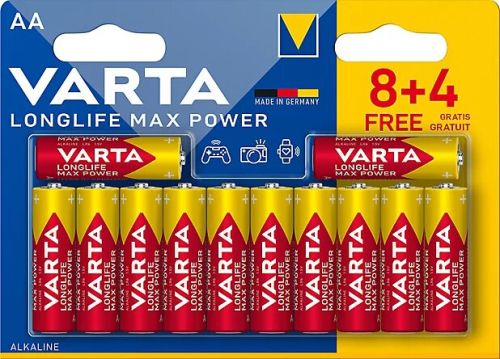 Зареди светлината на макс! 12 бр. Varta Longlife Max Power 4706 AA / LR6 батерии (Max Tech) в BATERIIKI.COM