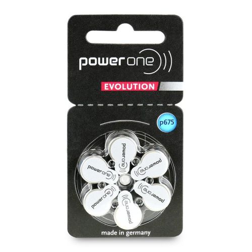 6 бр. Power One Evolution Varta 675 батерии за слухов апарат