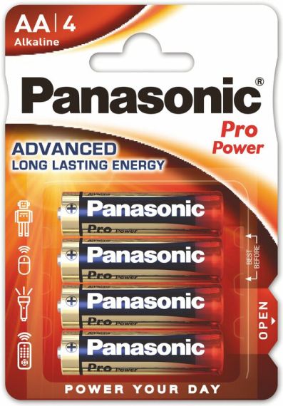 4 бр. Panasonic Alkaline PRO Power LR6/AA алкални батерии