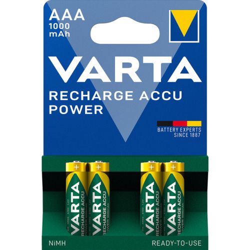 Готови за употреба винаги с Varta Ready2use: 4 бр. AAA Ni-MH презареждащи се батерии с капацитет 1000mAh, предлагани от BATERIIKI.COM