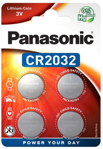 Издръжливи и надеждни - 4 броя Panasonic CR2032 литиеви батерии за безпроблемна работа на Вашите устройства!