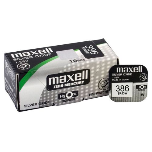 Сребърна батерия mini Maxell 386 / SR43W / SR43