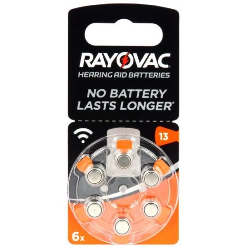 6 бр. батерии за слухови апарати Rayovac размер 13 
