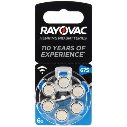 6 бр. батерии за слухови апарати Rayovac 675