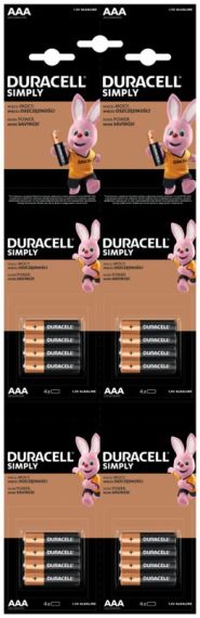 16 бр. Duracell 4x4 LR03 AAA HDBC алкални батерии