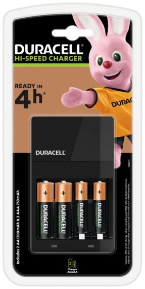 Duracell CEF14 Зарядно устройство за батерии + 2 x R6 / AA 1300 mAh + 2 x R03 / AAA 750 mAh