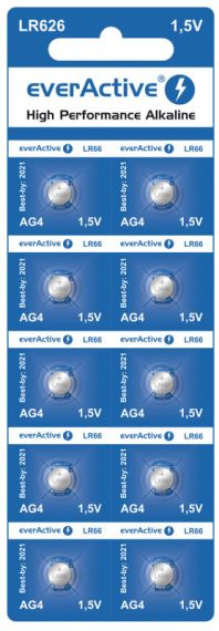 Най-доброто решение за малки устройства - everActive G4 LR626: 10 броя мини алкални батерии LR66