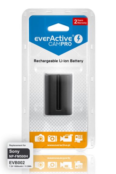 Никога повече не изчерпвайте заряда си с Акумулаторна батерия everActive CamPro - заместител за Sony NP-FM500H