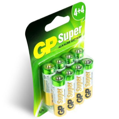 Неограничена Енергия с 8 x GP Super Alkaline LR6 / AA Алкални батерии - Надеждно Захранване за Вашите Устройства