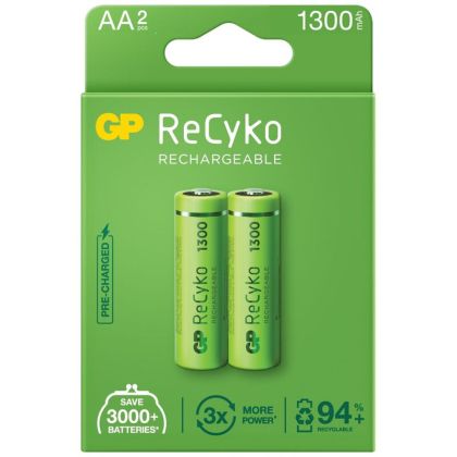 Непрекъснато Захранване с 2 x GP ReCyko 1300 Series Ni-MH 1300mAh Зареждащи AA / R6 Батерии - Изборът на Енергията и Отговорността