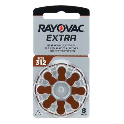 Светкавична звукова яснота: 8 броя Rayovac Extra 312 батерии за слухов апарат с най-добрата цена!