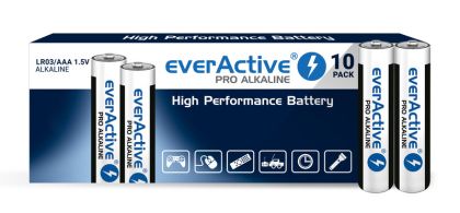 Издръжливи и надеждни: 10 броя everActive Pro LR03 / AAA алкални батерии за непрекъсната енергия