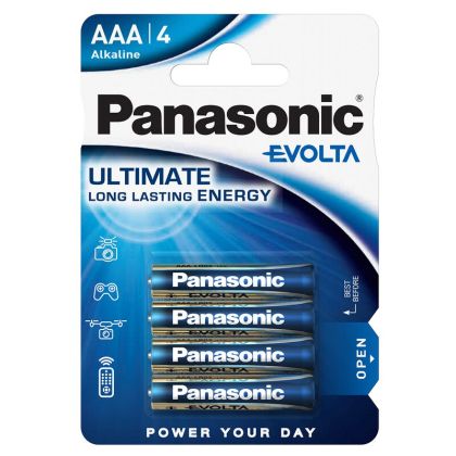 Най-доброто за вашите устройства - 4 броя PANASONIC EVOLTA LR03 алкални батерии в специално блистерно опаковане, налични в BATERIIKI.COM