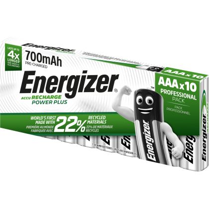 Мощен Пакет от 10 бр. ENERGIZER Power Plus HR03 AAA Акумулаторни Батерии - 700mAh