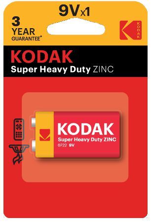 KODAK Heavy Duty Zinc 6F22 9V – Надеждната Енергия за Вашите Устройства