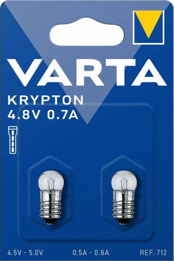 Резервни крушки за фенери Varta 712 Krypton Криптонови крушки за фенер 4.8V 700mA – BATERIIKI.COM!