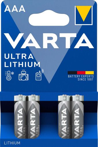 Литиеви Батерии VARTA Lithium AAA L92 R03 – Максимална Мощност за Енергийно Интензивни Устройства, Комплект от 4 Броя