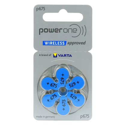 Power One Varta 675 MF – Цинково-въздушни батерии за слухови апарати | 1.45V, 6 бр., Дълготрайна енергия