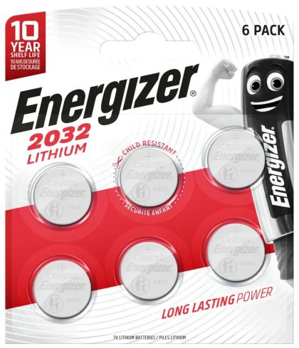 Energizer CR2032 – комплект от 6бр. литиеви батерии 3V - BATERIIKI.COM!