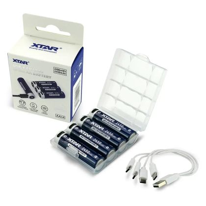 Xtar R6 AA 1.5V Li‑ion 2450mAh – интелигентни USB‑C акумулаторни батерии (4 броя)