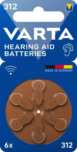 VARTA Hearing Aid 312 – Дълготрайни батерии за слухови апарати, размер 312