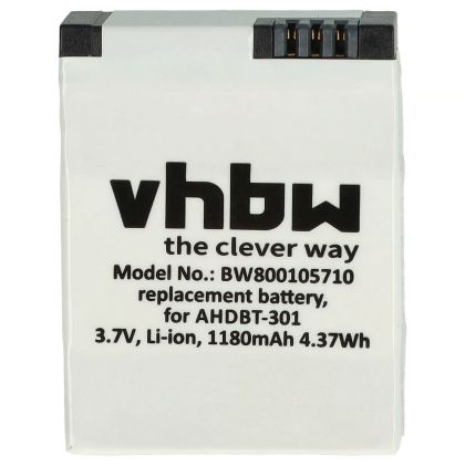 Батерия за GoPro Hero 3 / 3+ – 1180 mAh Li‑Po заместител на GoPro AHDBT‑201/301/302, 1ICP7/26/33-2, 601-00724-00ACHDHN-301