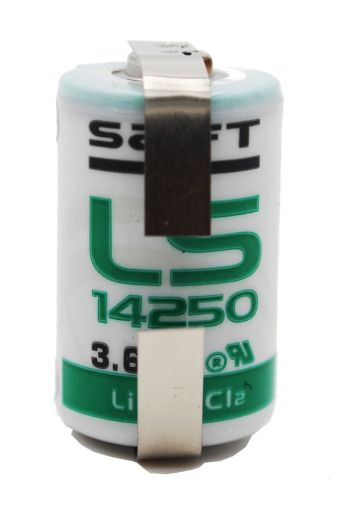 SAFT LS14250 3.6V 1/2AA 1200mAh LFU – Индустриална литиева батерия с U‑пластини за дългогодишна автономна работа