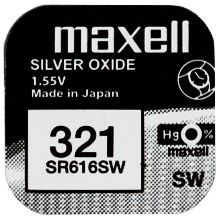 Сребърна батерия MAXELL 321 / SR616SW – 1.55V, 15mAh за часовници