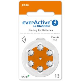 6 бр. everActive ULTRASONIC 13 батерии за слухови апарати