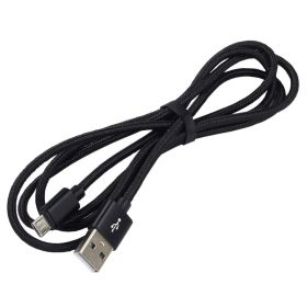 Кабел плетен USB-Micro USB everActive CBB-1MB 100cm с поддръжка на бързо зареждане до 2, 4A Черен