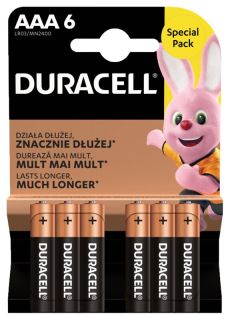 6 x Duracell Basic Duralock LR03 AAA алкални батерии