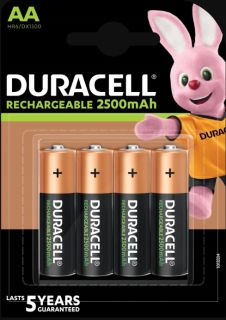 Продължителност на живота и мощност - 4 броя Duracell Recharge R6 AA 2500 mAh акумулаторни батерии в BATERIIKI.COM!