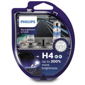 2 х Philips Racing Vision GT H4 крушки + 200%