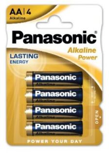 4бр. Panasonic alcaline power батерии LR6 AA