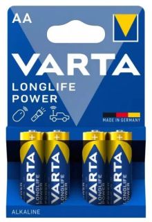 Издържат дълго, работят силно: 4 бр. Varta Longlife Power LR6 AA 4906 (High Energy) алкални батерии