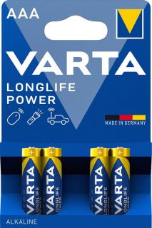 4 бр. алкални батерии Varta Longlife Power LR03/AAA 4903 (High Energy)